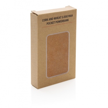 Logo trade promotional items image of: Cork and Wheat 5.000 mAh pocket powerbank
