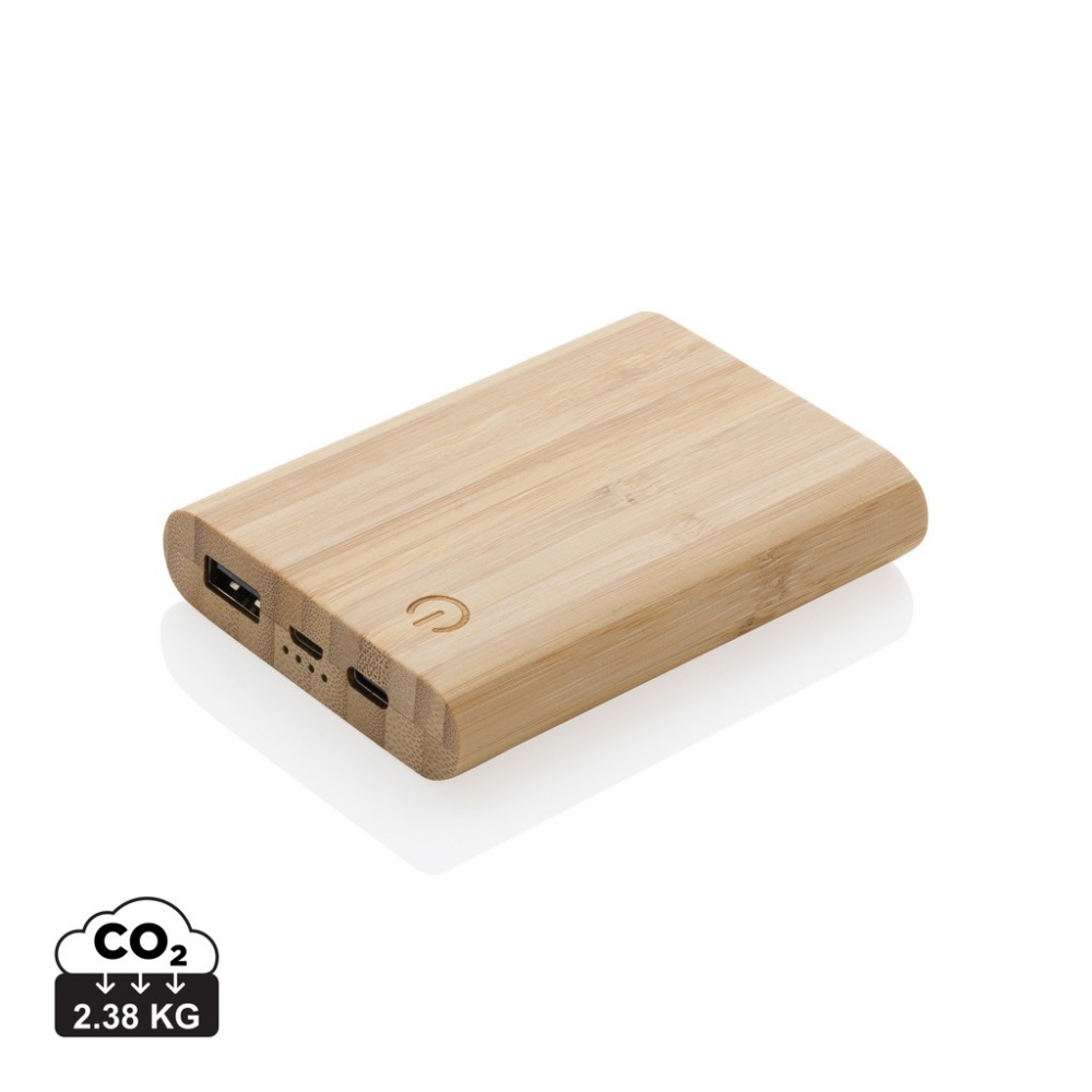 Logo trade advertising product photo of: Bamboo 5.000 mAh powerbank