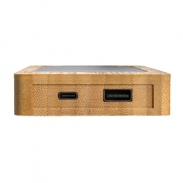 Logo trade promotional product photo of: Sunwick 10.000 mAh Bamboo solar powerbank