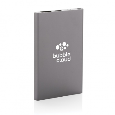Logo trade corporate gifts picture of: RCS recycled plastic/aluminum 4000 mah powerbank with type C