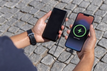 Logo trade promotional giveaway photo of: Lockhart RCS recycled plastic 10.000 with integrated cables