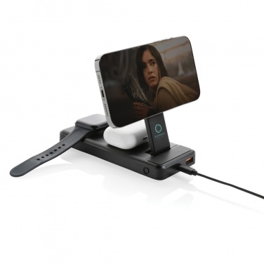 Logo trade advertising products image of: Fenwick RCS recycled plastic 10000mah  3 in 1 fast powerbank