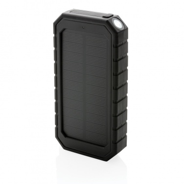 Logo trade promotional merchandise photo of: RCS recycled plastic Solar powerbank with 10W Wireless