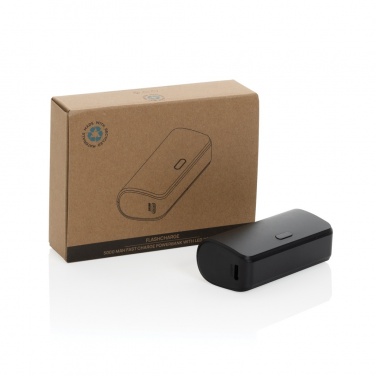 Logo trade promotional merchandise image of: FlashCharge RCS rplastic 5000 mah fast charge powerbank