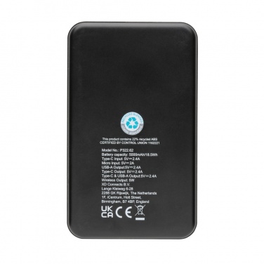 Logotrade promotional giveaways photo of: RCS recycled plastic 5.000 mAh 5W wireless powerbank