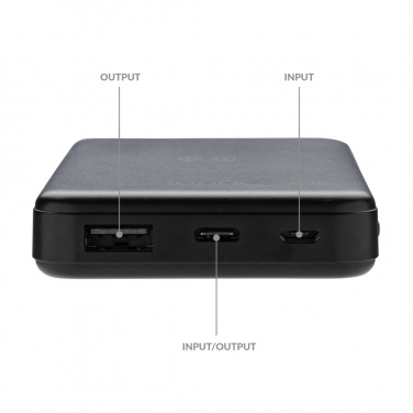 Logo trade promotional products image of: RCS recycled plastic 5.000 mAh 5W wireless powerbank