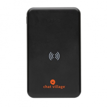 Logo trade promotional products image of: RCS recycled plastic 5.000 mAh 5W wireless powerbank