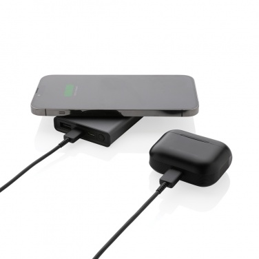 Logotrade corporate gift image of: Terra RCS recycled aluminium 5000 mAh powerbank 5W wireless