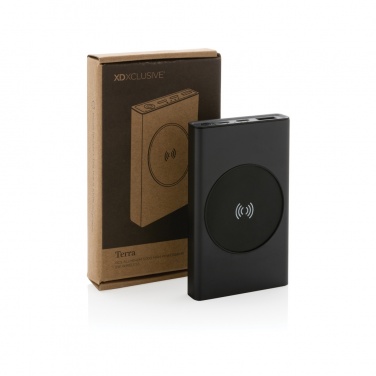 Logo trade promotional items image of: Terra RCS recycled aluminium 5000 mAh powerbank 5W wireless