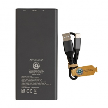 Logotrade promotional giveaways photo of: Terra RCS recycled 18W aluminium powerbank 10.000 mAh