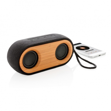 Logo trade promotional product photo of: Bamboo X double speaker