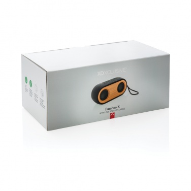 Logo trade promotional giveaways image of: Bamboo X double speaker