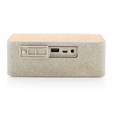 Logo trade promotional item photo of: Wheatstraw wireless charging speaker