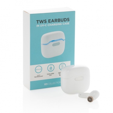 Logotrade promotional product image of: TWS earbuds in UV-C sterilising charging case