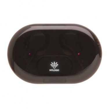 Logo trade promotional merchandise picture of: Light up logo TWS earbuds in charging case