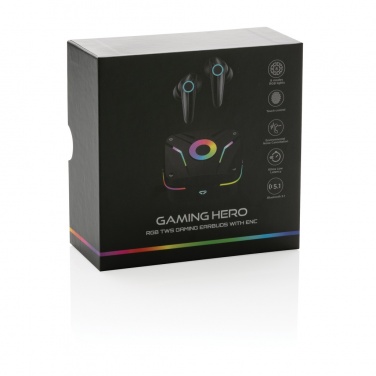 Logotrade promotional item image of: RGB gaming earbuds with ENC