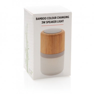 Logotrade promotional gift image of: Bamboo colour changing 3W speaker light