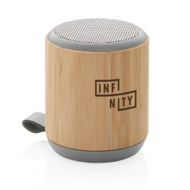 Logo trade advertising products picture of: Bamboo and fabric 3W wireless speaker