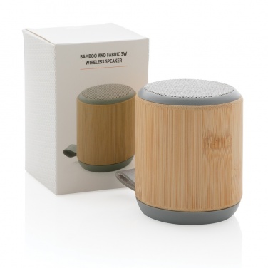 Logotrade promotional items photo of: Bamboo and fabric 3W wireless speaker