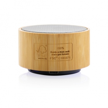 Logo trade business gift photo of: RCS recycled plastic and bamboo 3W wireless speaker