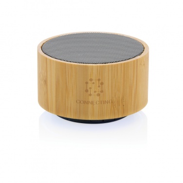 Logo trade promotional item photo of: RCS recycled plastic and bamboo 3W wireless speaker
