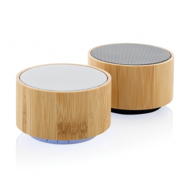 Logo trade promotional giveaway photo of: RCS recycled plastic and bamboo 3W wireless speaker