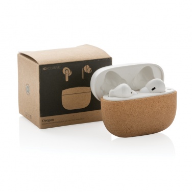 Logotrade promotional merchandise picture of: Oregon RCS recycled plastic and cork TWS earbuds