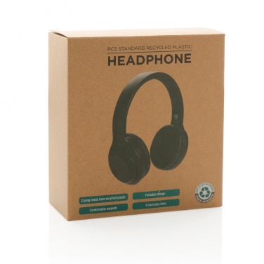 Logo trade promotional merchandise picture of: RCS standard recycled plastic headphone