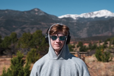 Logotrade promotional product picture of: RCS recycled plastic Elite Foldable wireless headphone