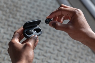 Logotrade promotional giveaway image of: Urban Vitamin Palm Springs RCS rplastic ENC earbuds