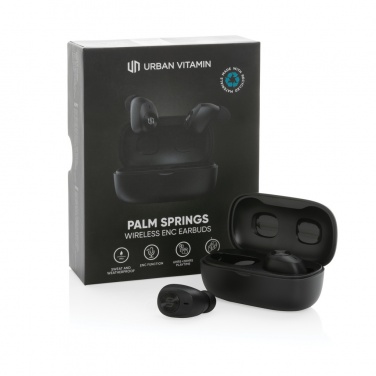 Logotrade promotional giveaway image of: Urban Vitamin Palm Springs RCS rplastic ENC earbuds