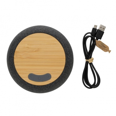 Logo trade promotional merchandise picture of: RCS Rplastic/PET and bamboo 5W speaker