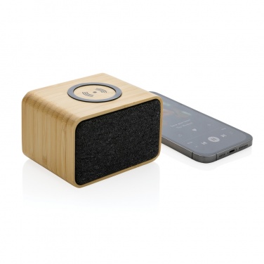 Logo trade promotional gift photo of: RCS Rplastic 3W speaker with bamboo 5W wireless