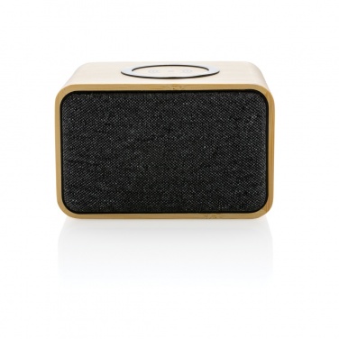 Logo trade business gifts image of: RCS Rplastic 3W speaker with bamboo 5W wireless