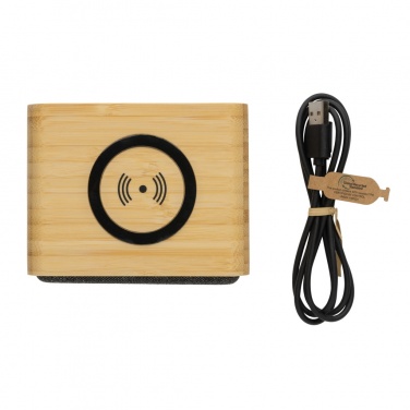 Logo trade promotional product photo of: RCS Rplastic 3W speaker with bamboo 5W wireless