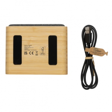 Logo trade promotional products image of: RCS Rplastic 3W speaker with bamboo 5W wireless