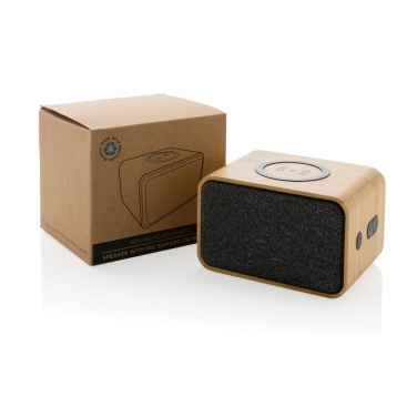 Logotrade promotional items photo of: RCS Rplastic 3W speaker with bamboo 5W wireless