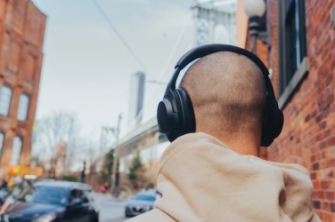 Logotrade promotional gift picture of: Irvine RCS recycled and repairable ANC wireless headphone