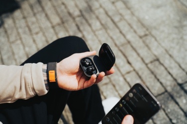 Logo trade promotional gifts image of: Lakewood RCS recycled and repairable wireless earbuds