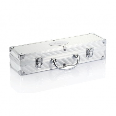 Logo trade promotional gifts picture of: 3 pcs barbecue set in aluminium box
