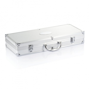 Logo trade promotional gifts picture of: 12 pcs barbecue set in aluminium box