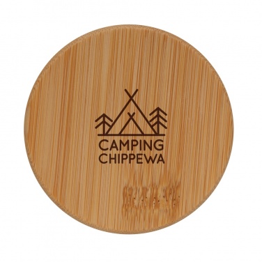 Logotrade promotional merchandise picture of: Double wall borosilicate glass with bamboo lid 250ml 2pc set