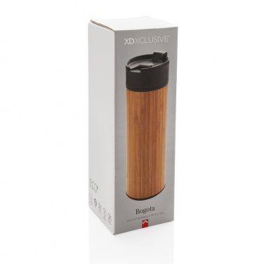 Logo trade promotional products image of: Bogota vacuum bamboo coffee mug