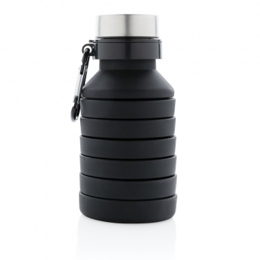 Logo trade promotional giveaways picture of: Leakproof collapsible silicone bottle with lid