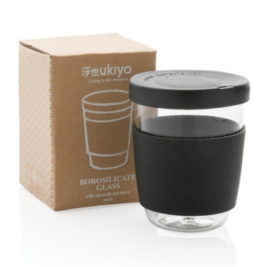 Logotrade promotional item image of: Ukiyo borosilicate glass with silicone lid and sleeve