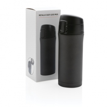 Logo trade corporate gift photo of: Metallic easy lock vacuum mug
