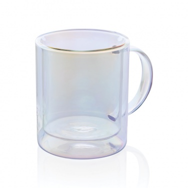 Logo trade promotional items image of: Deluxe double wall electroplated glass mug
