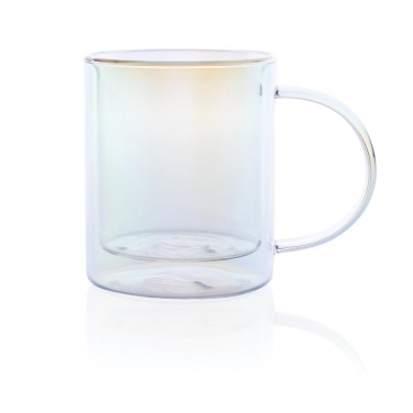 Logo trade promotional products picture of: Deluxe double wall electroplated glass mug