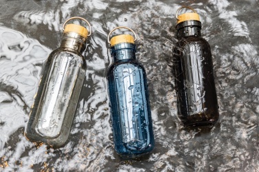 Logo trade promotional items image of: RCS RPET bottle with bamboo lid and handle