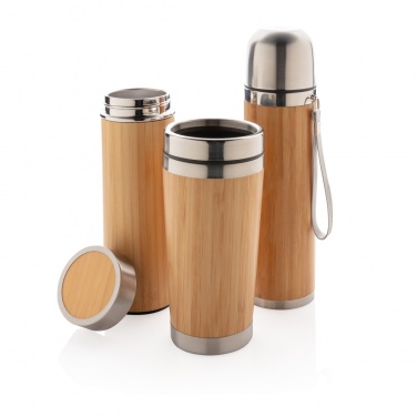 Logotrade promotional giveaways photo of: Bamboo vacuum travel flask